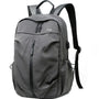 Sac à dos de cours moderne gris foncé avec plusieurs compartiments zippés et port USB latéral