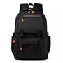 Sac à dos de cours noir avec tirettes et boucles orange pour un style pratique