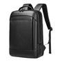 Sac à dos de luxe pour ordinateur en faux cuir noir avec poche frontale et port USB