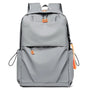 Sac à dos de lycée gris clair avec tirettes et straps orange