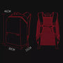 Dessin technique du Sac à dos de Moto avec dimensions détaillées