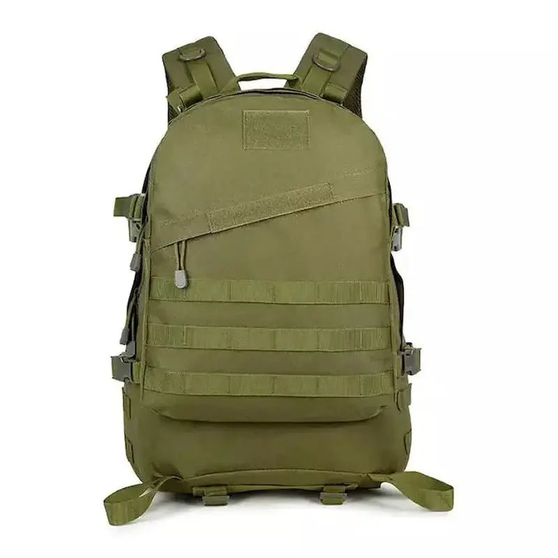 Sac à dos de randonnée homme en vert olive avec plusieurs poches et sangles