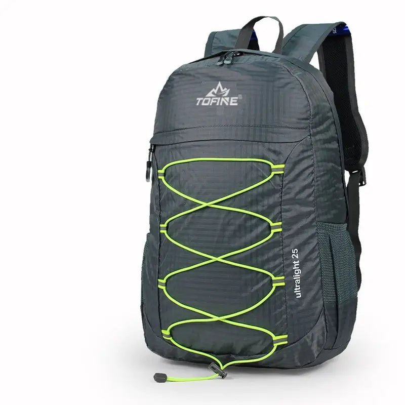 Sac à dos de randonnée ultra-léger 25L avec bungee neon jaune et couleur gris foncé