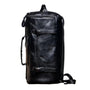 Sac à dos de sport en cuir avec sac de voyage en faux cuir noir, bandoulière et poignée supérieure