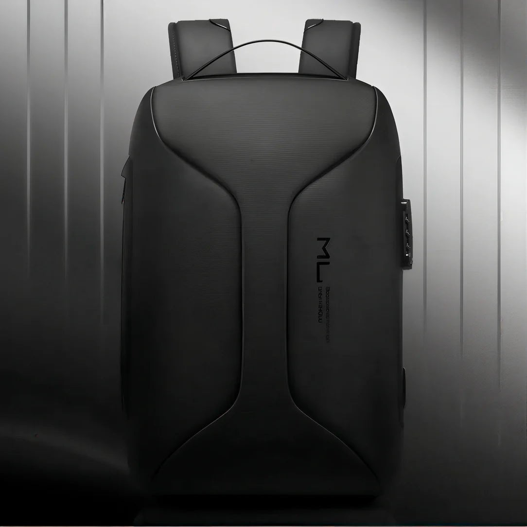 Sac à dos de travail antivol noir à coque dure et design élégant