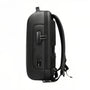 Sac à dos de travail antivol Citadelle avec verrou, port USB externe et coque dure noire