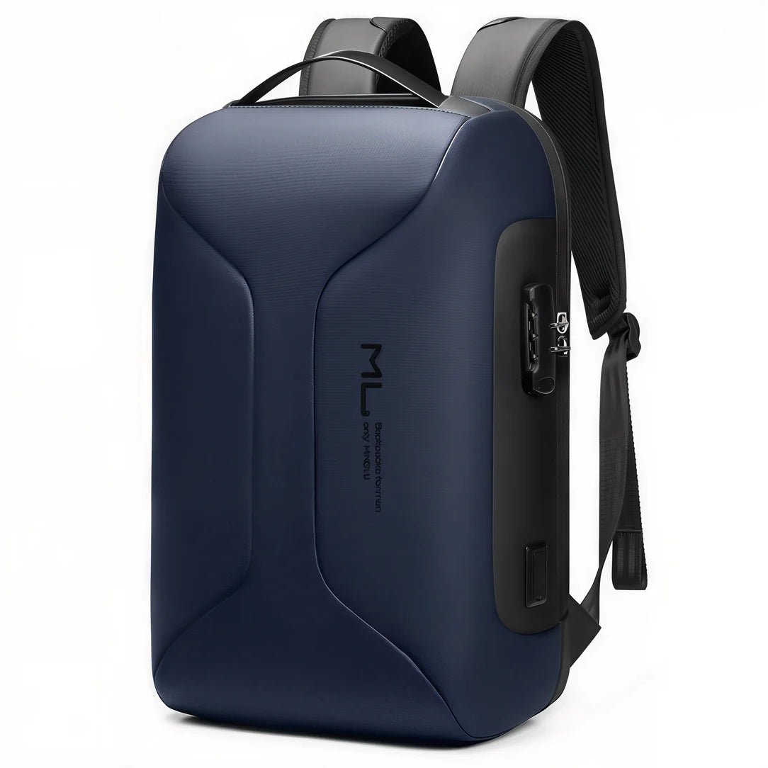 Sac à dos de travail antivol Citadelle en bleu marine avec serrure et bretelles