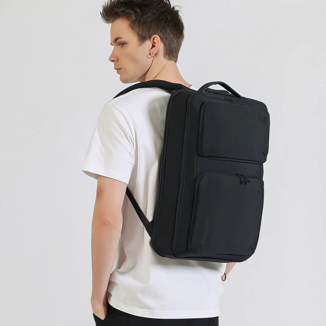 Sac à dos de travail antivol TSA Guardian noir avec plusieurs compartiments zippés