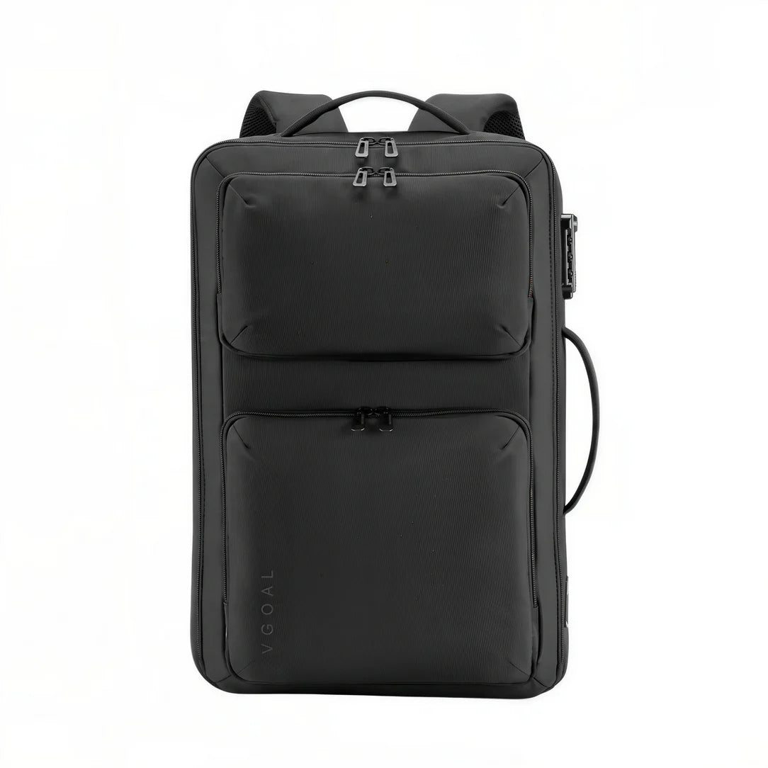 Sac à dos de travail antivol TSA noir à compartiments multiples avec poignées supérieures et latérales