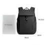 Sac à dos de travail femme noir avec rabat et boucle, adapté pour un ordinateur portable 15.6 pouces