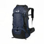 Sac à dos de trekking 65L Outlander en bleu foncé et noir avec cordons et bretelles ajustables