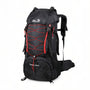 Sac à dos de trekking 65L Outlander noir avec cordons élastiques rouges