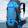 Sac à dos de trekking 65L Outlander en bleu et noir avec accents orange