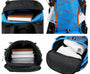 Sac à dos de trekking Outlander 65L noir et bleu avec plusieurs compartiments