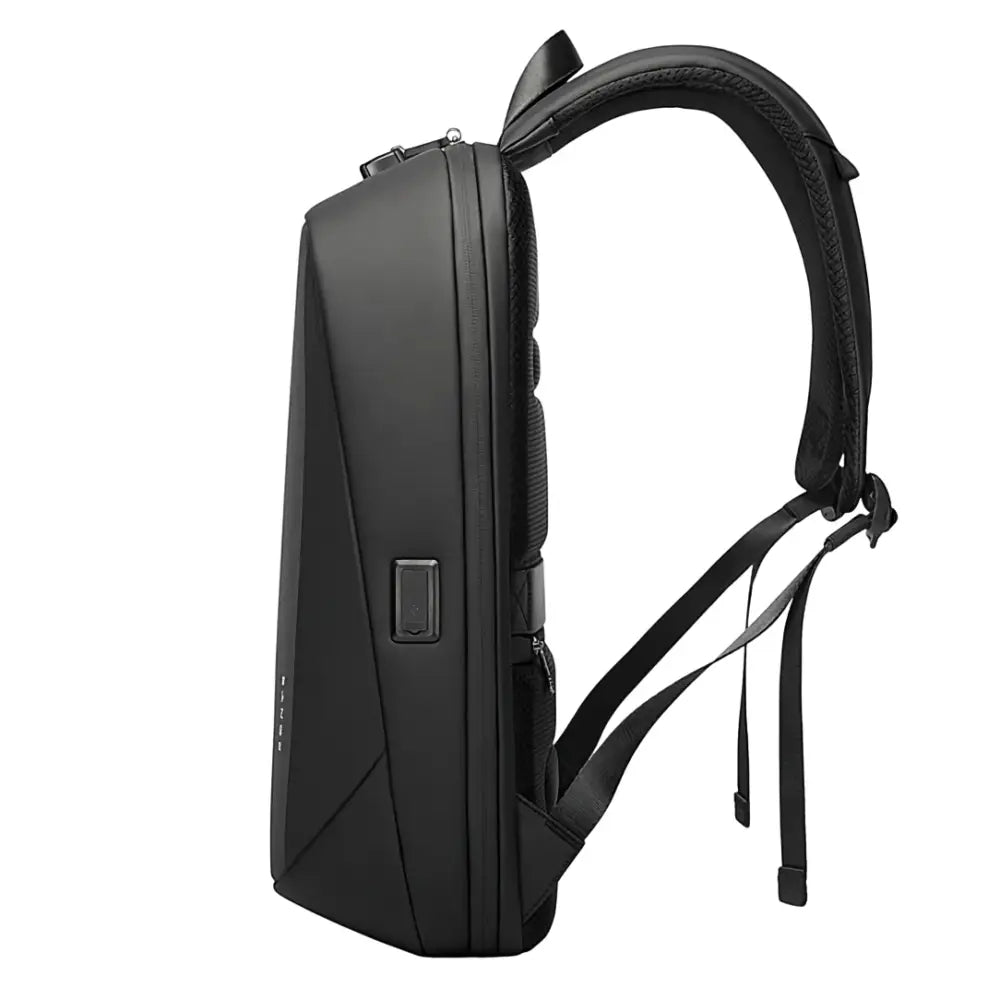Sac à dos de ville antivol CityGuard noir avec poches USB et bretelles rembourrées