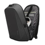 Sac à dos de ville antivol CityGuard ouvert, sombre gris avec compartiments pour électronique