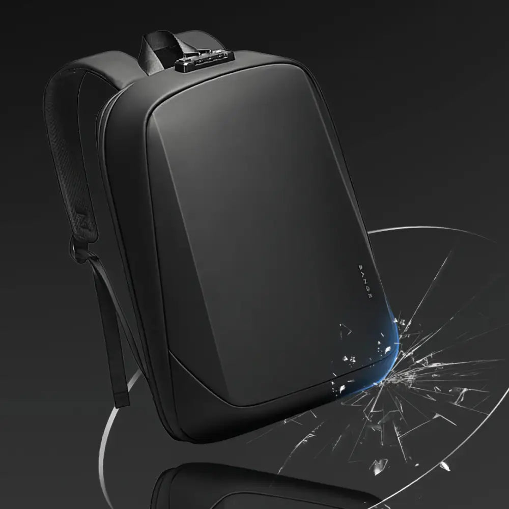 Sac à dos de ville antivol CityGuard noir avec serrure et design résistant aux chocs