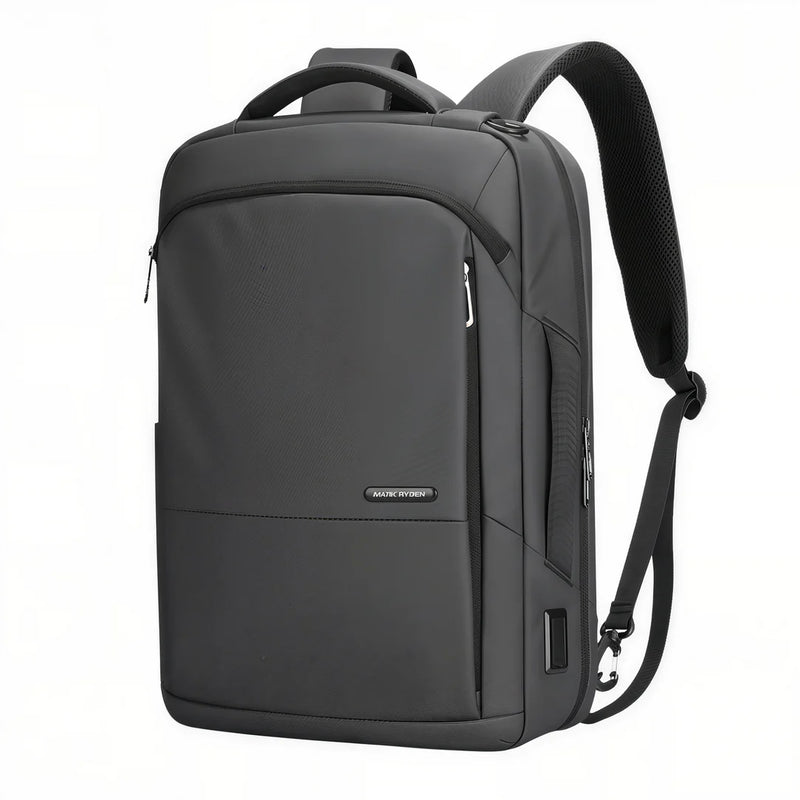 Sac à dos de ville PC 15 pouces Astra en gris foncé avec compartiments zippés et bretelles rembourrées