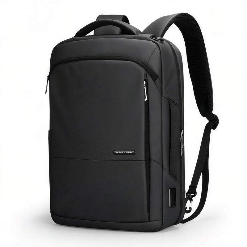 Sac à dos de ville PC 15 pouces Astra noir, résistant à l’eau avec ports USB