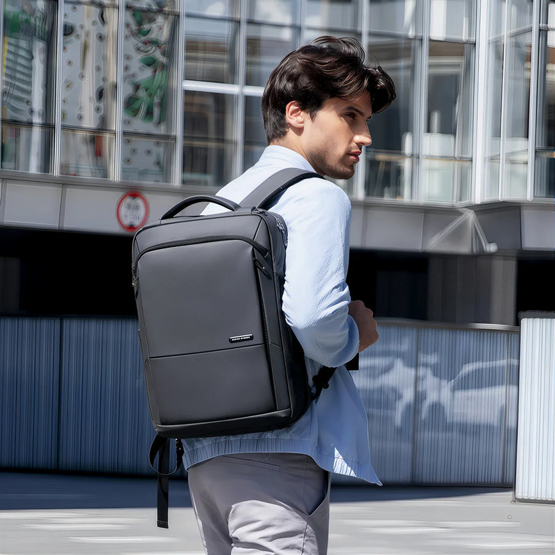 Sac à dos de ville PC 15 pouces Astra en gris foncé avec poignée et bretelles