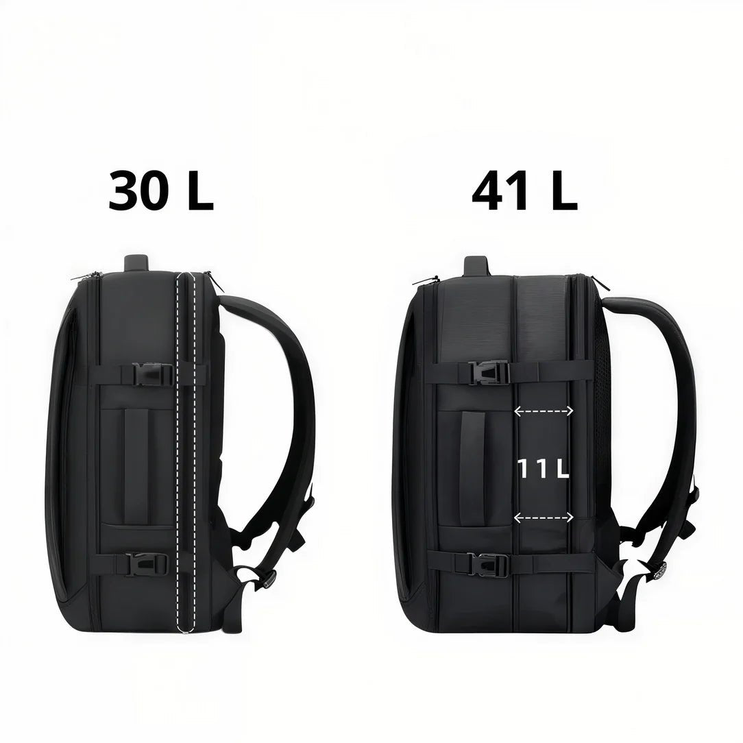 Deux sacs à dos noirs extensibles pour homme, 30L et 41L, pour ordinateur 17 pouces