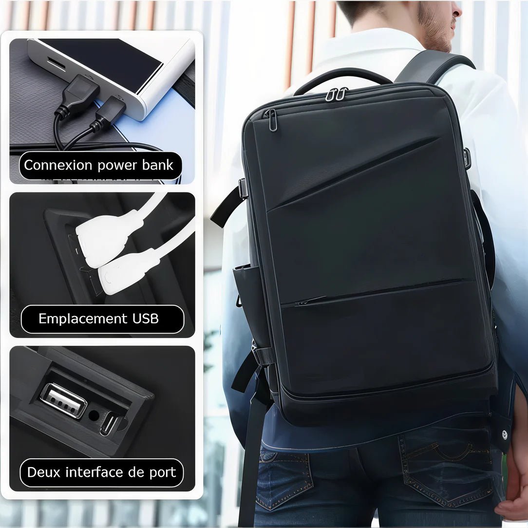 Sac à dos de ville pour homme avec ports de chargement USB externes
