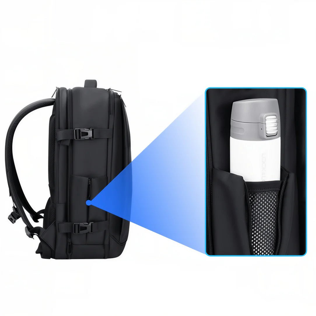 Sac à dos de ville pour homme ordinateur 17 pouces avec poche latérale pour bouteille d’eau