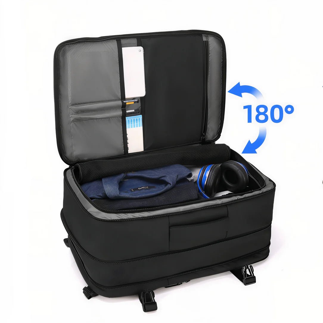Sac à dos de ville pour homme ordinateur 17 pouces avec compartiments ouverts et accessoires