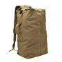 Sac à dos de voyage 40L en toile beige avec enroulement supérieur et bretelles ajustables