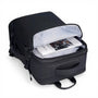 Sac à dos noir nylon 45x35x20 cm 27L design minimaliste zippers argent