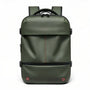Sac à dos cabine antivol 40L vert olive avec coutures rouges
