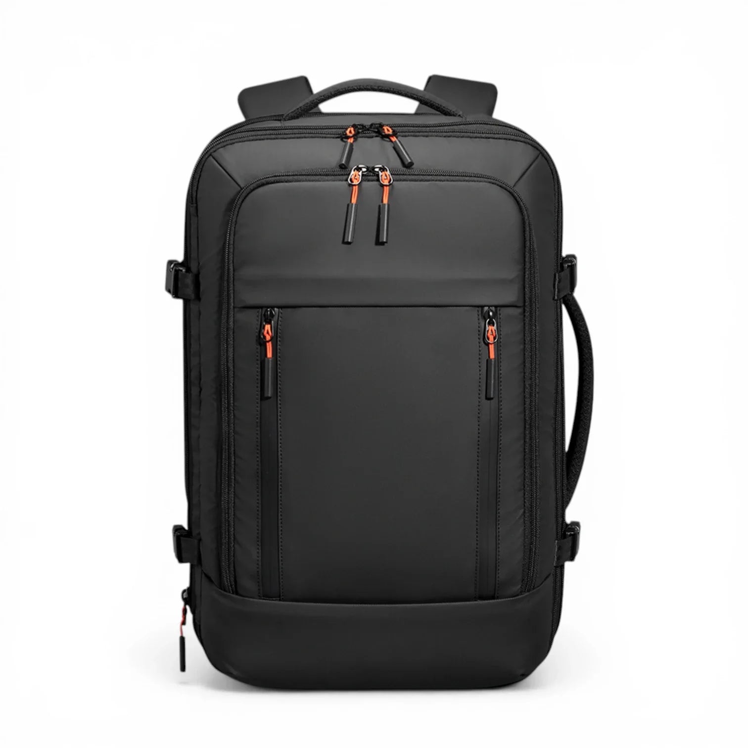 Sac à dos Kings Travel Pack noir antivol à compression, fermetures orange