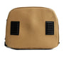 Sac à dos de voyage pour chat avec un porte-pet beige et grilles de ventilation noires