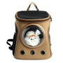 Sac à dos de voyage pour chat avec fenêtre en bulle et chaton blanc fluffy à l’intérieur