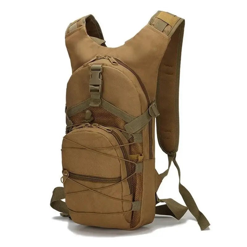 Sac à dos d hydratation 15l beige tactique avec plusieurs compartiments et sangles ajustables