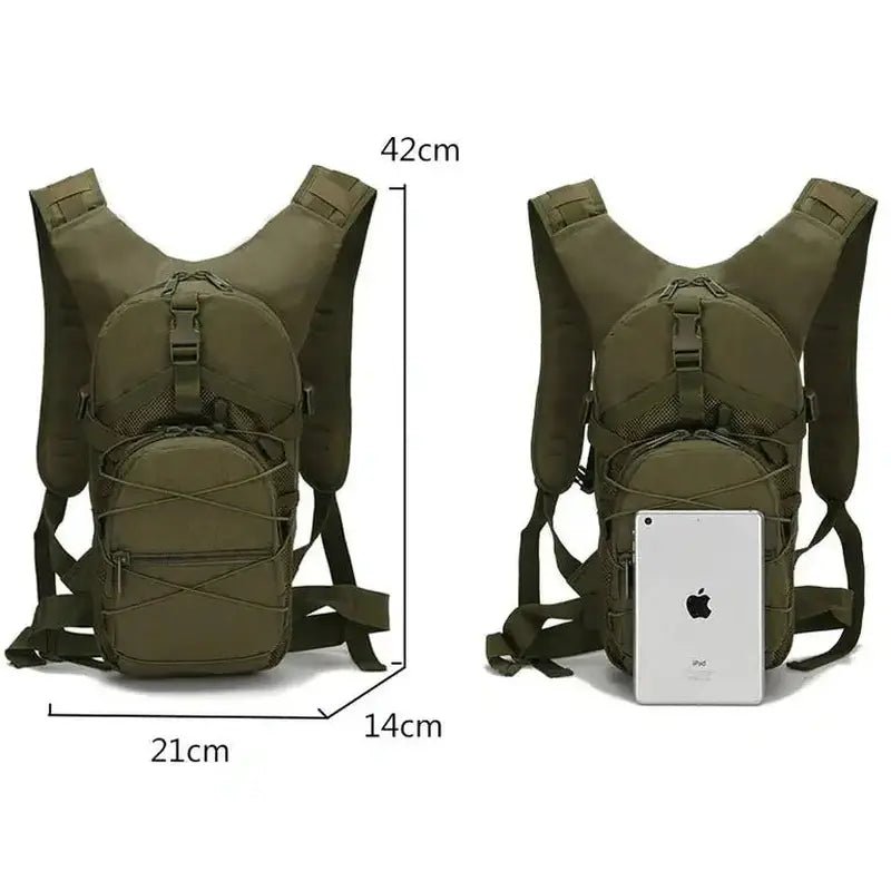 Sac à dos d hydratation olive vert tactique avec plusieurs compartiments