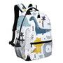 Sac à dos dinosaure maternelle blanc avec motif de dinosaure joueur et volcan