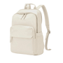 Sac à dos d’université femme crème avec compartiments zippés et bretelles ajustables