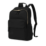 Sac à dos d’université femme en tissu noir avec fermetures éclair or pâle