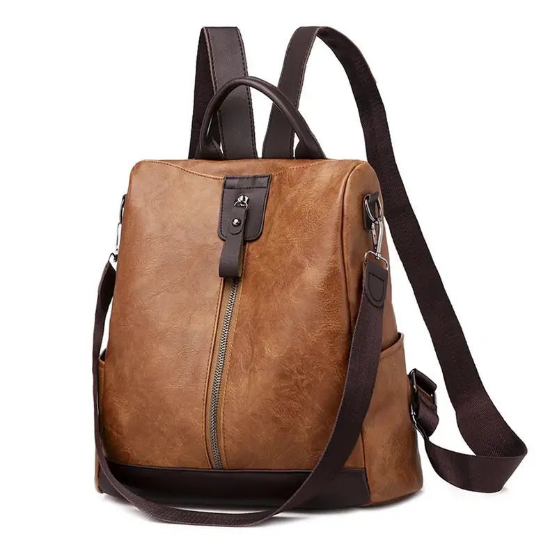 Sac à dos en cuir femme tendance en faux cuir convertible brown et élégant