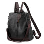 Sac à dos en cuir femme tendance en faux cuir noir et marron convertible