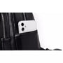 Sac à dos en cuir noir pour femme avec poche pour téléphone élégant et pratique