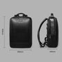Sac à dos en cuir noir véritable avec bretelles rembourrées et poignée supérieure