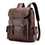 Sac à dos en cuir pour ordinateur avec fermeture à boucle et poches latérales