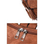 Sac à dos en cuir végétal avec bijou en cuir, tassel décoratif et double fermeture éclair