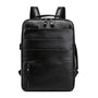 Sac à dos en simili cuir homme noir avec plusieurs compartiments et poignée supérieure