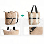 Sac à dos en tissu beige matelassé avec sangles et fermetures noires - Bagsmart