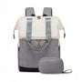 Sac à dos Epine gris et blanc avec accents noirs, fermeture éclair et bretelles réglables