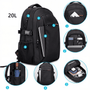 Sac à dos ergonomique d’école Style HK noir avec compartiments pour ordinateur et tablette