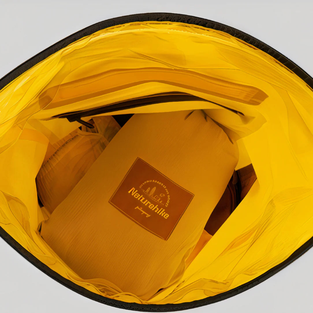 Sac à dos étanche 40L Naturehike jaune avec sac de couchage